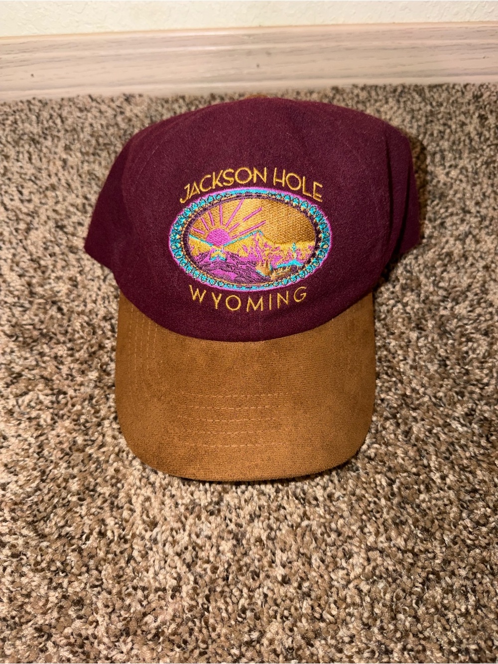 Wyoming Maroon and Brown Cap